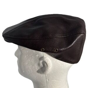 Faux Leather Newsboy Ivy Cap Gatsby Peaky Blinders Flat Cabbie Hat Unisex